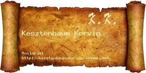 Kesztenbaum Korvin névjegykártya